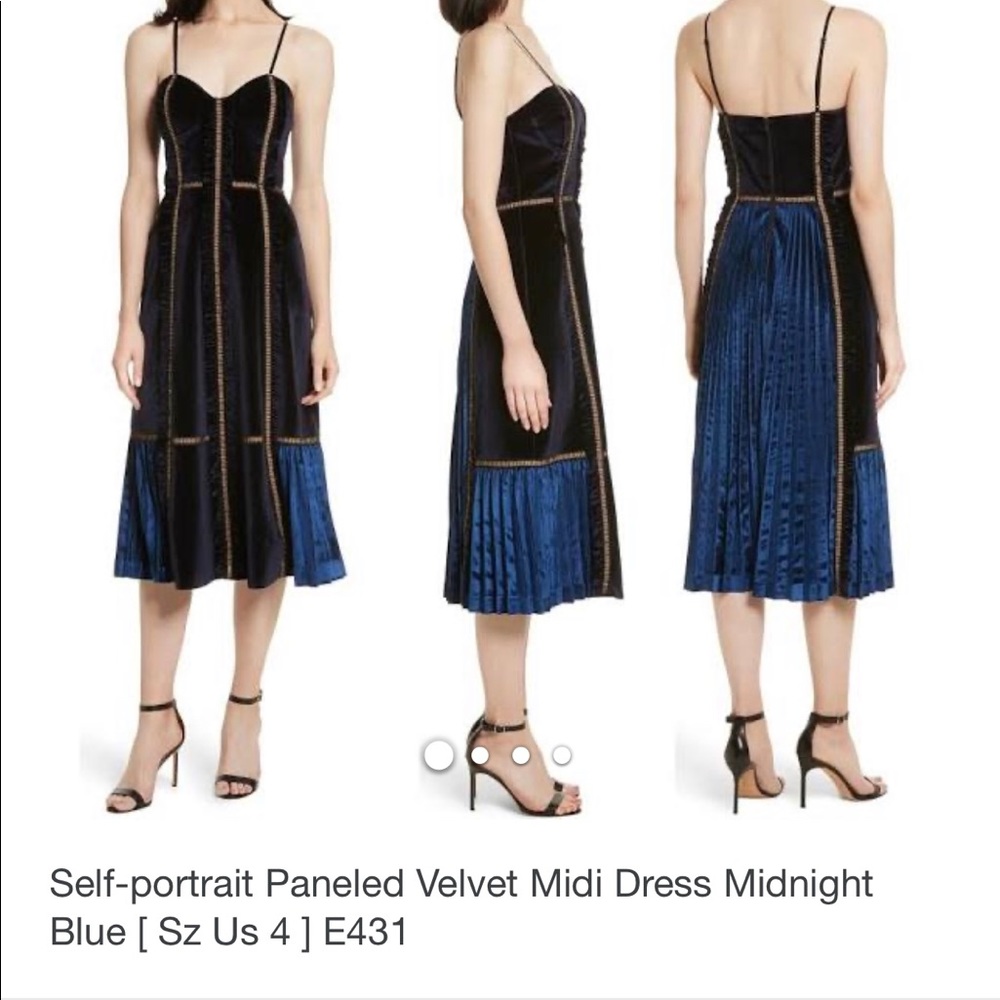 Self Portrait Velvet Paneled Dress 👗